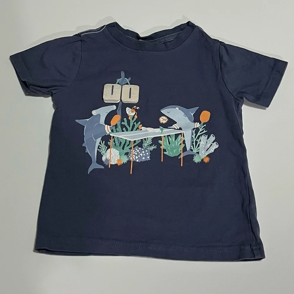 Tommy Bahama 2T Toddler Shark Graphic Shirt & Athletic Shorts Outfit Set
